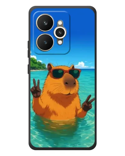 Чехол для Realme 15 с картинкой «Морская капибара»