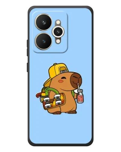 Чехол для Realme 15 с картинкой «Капибара на скейте»