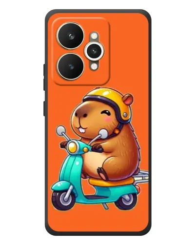 Чехол для Realme 15 с картинкой «Капибара на скутере»