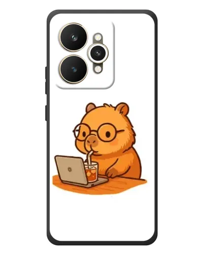Чехол для Realme 15 с картинкой «Капибара с ноутбуком»