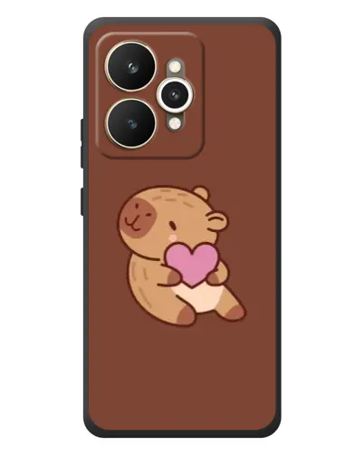 Чехол для Realme 15 с картинкой «Капибара с сердцем»