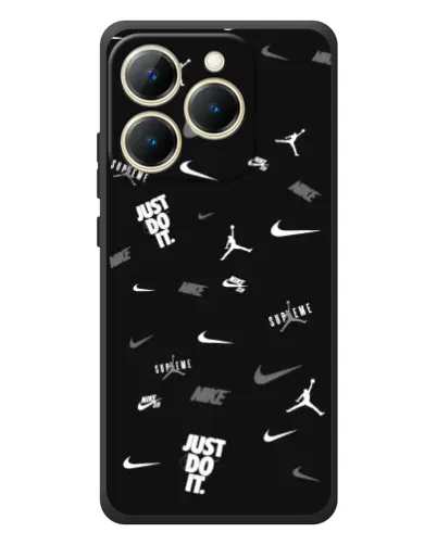 Чехол для Realme 15T с картинкой «Nike Black Pattern»