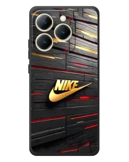 Чехол для Realme 15T с картинкой «Золотой Nike на металле»