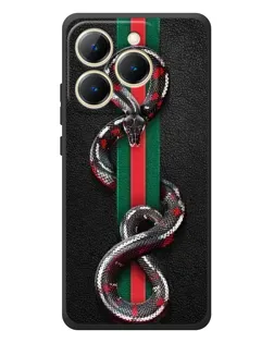 Чехол для Realme 15T с картинкой «Gucci — змея на полосе» Чехол для Realme 15T с картинкой «Gucci — змея на полосе»