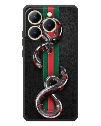 Чехол для Realme 15T с картинкой «Gucci — змея на полосе» Чехол для Realme 15T с картинкой «Gucci — змея на полосе»