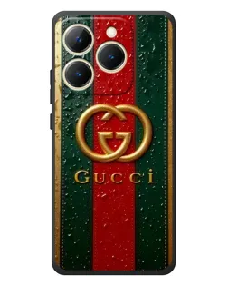 Чехол для Realme 15T с картинкой «Gucci — фирменная полоса и золото» Чехол для Realme 15T с картинкой «Gucci — фирменная полоса и золото»
