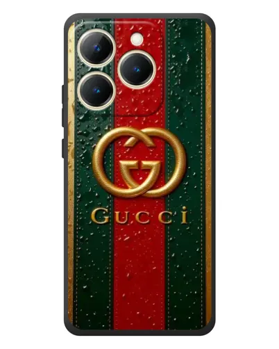 Чехол для Realme 15T с картинкой «Gucci — фирменная полоса и золото» Чехол для Realme 15T с картинкой «Gucci — фирменная полоса и золото»
