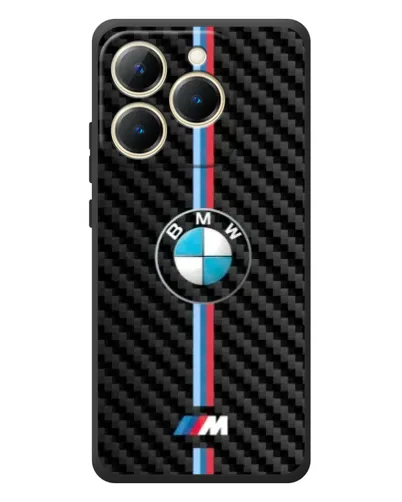 Чехол для Realme 15T с картинкой «Эмблема BMW и карбон»