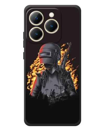 Чохол для Realme 15T з картинкою «PUBG — вогняний силует»