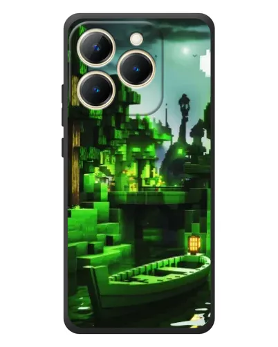Чехол для Realme 15T с картинкой «Minecraft лесной пейзаж»