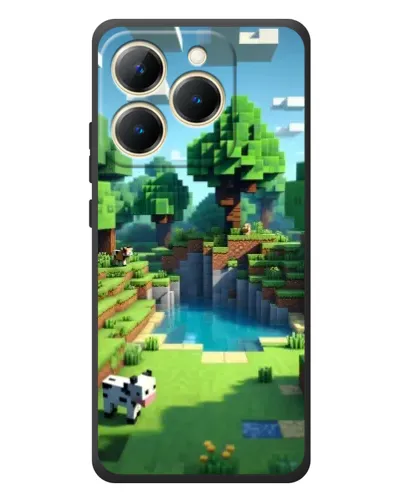 Чехол для Realme 15T с картинкой «Minecraft летний день»