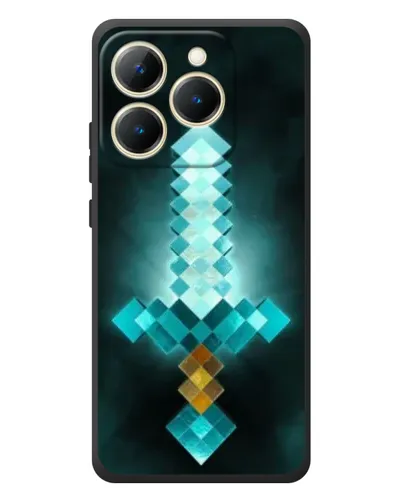 Чехол для Realme 15T с картинкой «Алмазный меч неон»