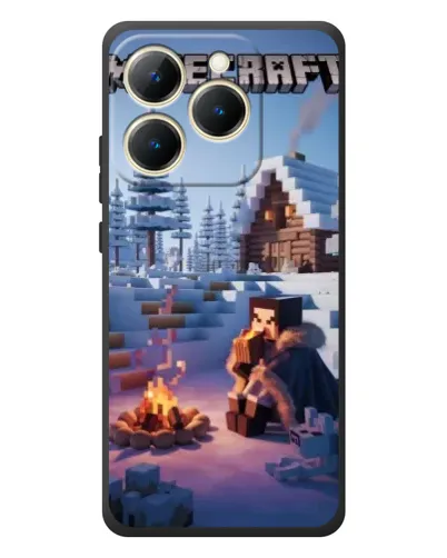 Чехол для Realme 15T с картинкой «Зимний Minecraft»