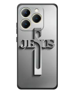 Чехол для Realme 15T с картинкой «Металлический крест Jesus»