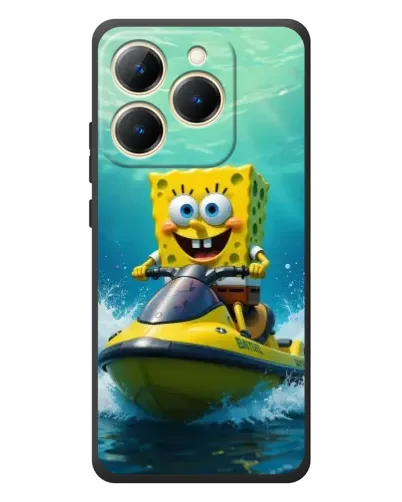 Чехол для Realme 15T с картинкой «Спанч Боб на гидроцикле»