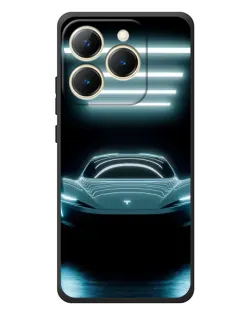 Чехол для Realme 15T с картинкой «Tesla в неоне»