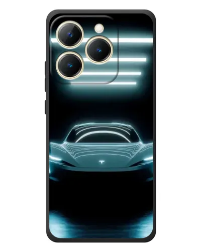 Чехол для Realme 15T с картинкой «Tesla в неоне» Чехол для Realme 15T с картинкой «Tesla в неоне»