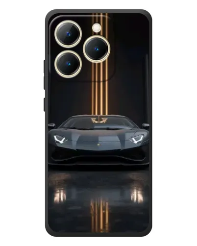 Чехол для Realme 15T с картинкой «Lamborghini золотые линии»