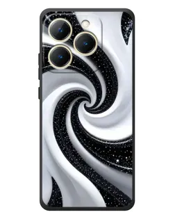 Чехол для Realme 15T с картинкой «Черно-белая спираль»