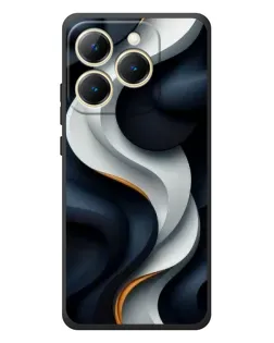 Чехол для Realme 15T с картинкой «Объемные черно-белые ленты»