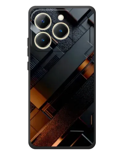 Чехол для Realme 15T с картинкой «Черные геометрические блоки»