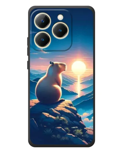 Чехол для Realme 15T с картинкой «Закат солнца с капибарой» Чехол для Realme 15T с картинкой «Закат солнца с капибарой»