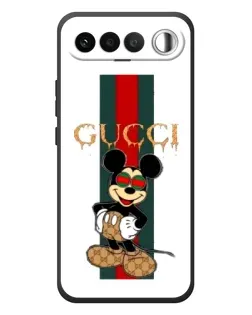 Чехол для RealMe 16 5G с картинкой «Микки Маус Gucci — полосы»