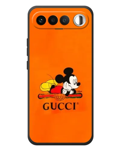 Чехол для RealMe 16 5G с картинкой «Микки Маус Gucci — оранж» Чехол для RealMe 16 5G с картинкой «Микки Маус Gucci — оранж»