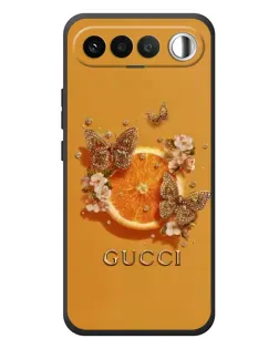 Чехол для RealMe 16 5G с картинкой «Gucci — золотые бабочки»