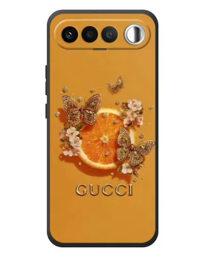 Чехол для RealMe 16 5G с картинкой «Gucci — золотые бабочки» Чехол для RealMe 16 5G с картинкой «Gucci — золотые бабочки»