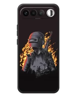 Чехол для RealMe 16 5G с картинкой «PUBG — огненный силуэт»