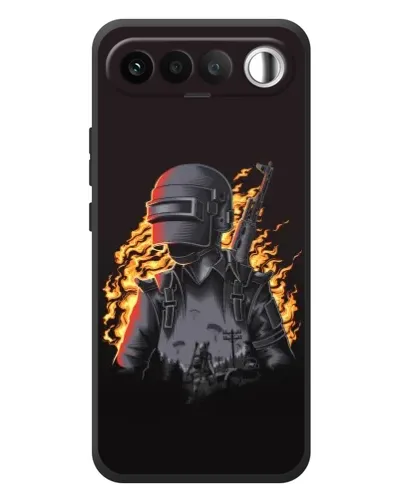 Чехол для RealMe 16 5G с картинкой «PUBG — огненный силуэт»