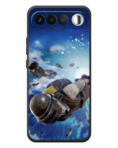 Чехол для RealMe 16 5G с картинкой «Десант PUBG — прыжок»