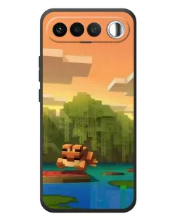 Чохол для RealMe 16 5G з картинкою «Майнкрафт захід сонця»