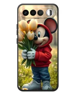 Чехол для RealMe 16 5G с картинкой «Микки с тюльпанами»
