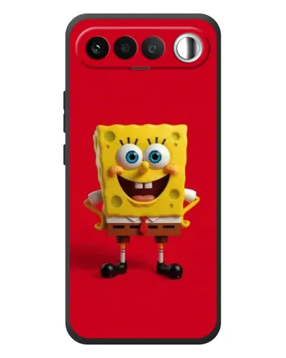 Чехол для RealMe 16 5G с картинкой «Спанч Боб на красном»