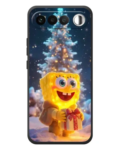 Чехол для RealMe 16 5G с картинкой «Рождественский Спанч Боб»