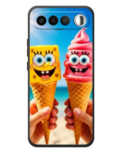 Чехол для RealMe 16 5G с картинкой «Спанч Боб мороженое»