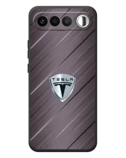 Чехол для RealMe 16 5G с картинкой «Металлическая текстура Tesla»
