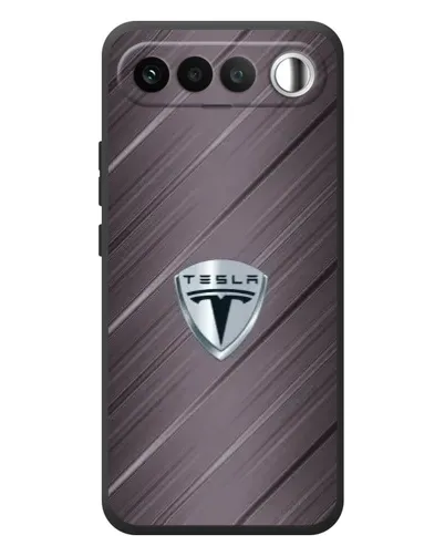 Чехол для RealMe 16 5G с картинкой «Металлическая текстура Tesla»
