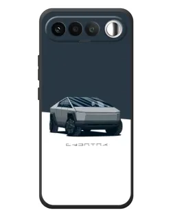 Чехол для RealMe 16 5G с картинкой «Серебристый Cybertruck Tesla»