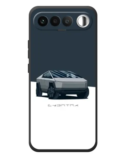 Чехол для RealMe 16 5G с картинкой «Серебристый Cybertruck Tesla»