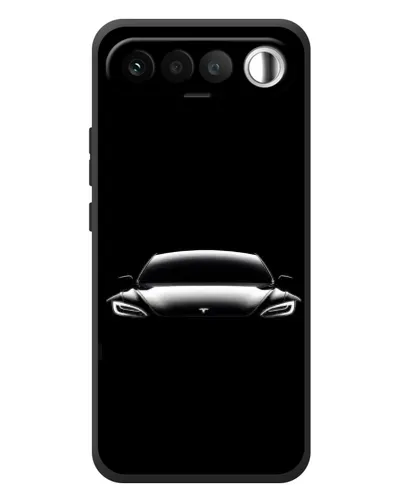 Чехол для RealMe 16 5G с картинкой «Фары Tesla Night»
