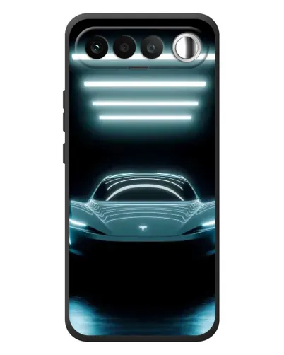Чехол для RealMe 16 5G с картинкой «Tesla в неоне»