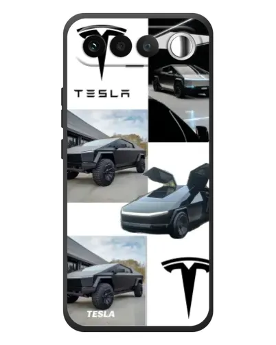 Чехол для RealMe 16 5G с картинкой «Коллаж Cybertruck Tesla»