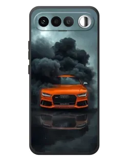 Чехол для RealMe 16 5G с картинкой «Audi в облаках дыма»