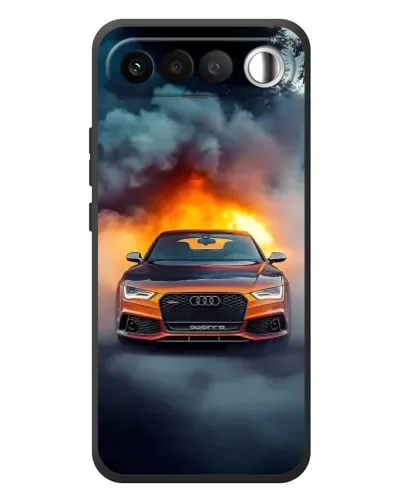 Чехол для RealMe 16 5G с картинкой «Audi в огненном дыму» Чехол для RealMe 16 5G с картинкой «Audi в огненном дыму»