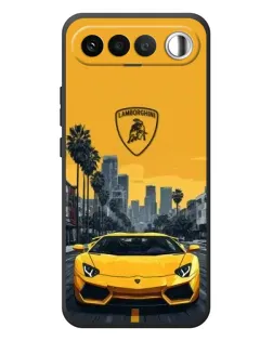 Чохол для RealMe 16 5G з картинкою «Жовтий Lamborghini місто»
