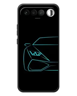 Чохол для RealMe 16 5G з картинкою «Блакитний силует Lamborghini»