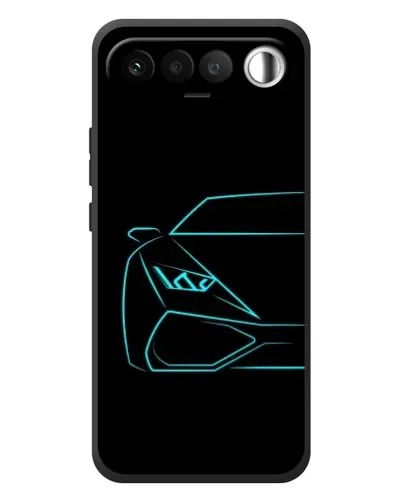 Чехол для RealMe 16 5G с картинкой «Голубой силуэт Lamborghini»